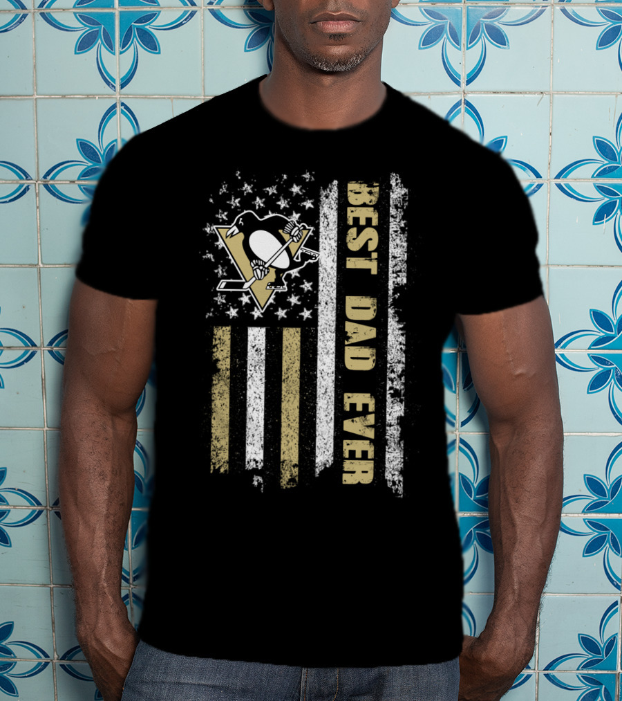 Pittsburgh Penguins Best Dad Ever Stars And Stripes T-Shirt