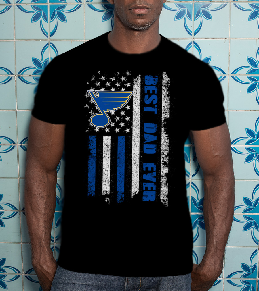 St. Louis Best Dad Ever American Flag T-Shirt