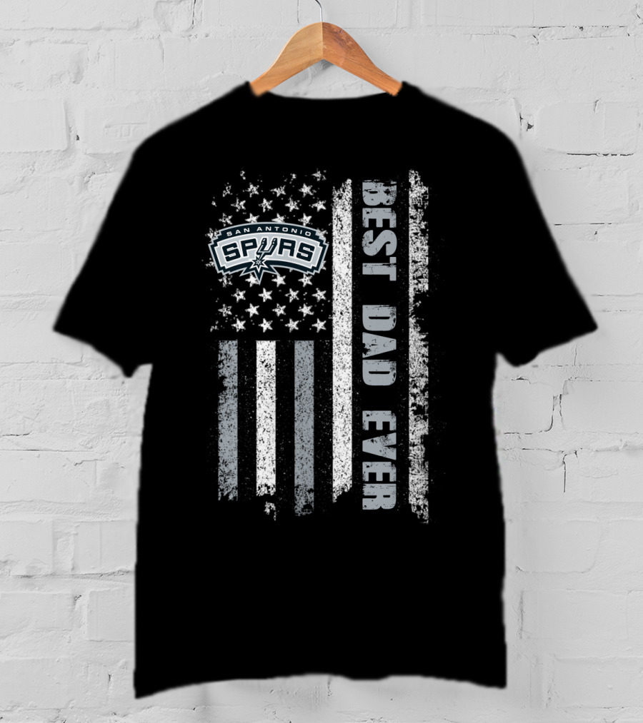 San Antonio Spurs Best Dad Ever American Flag Evd 102 T-Shirt