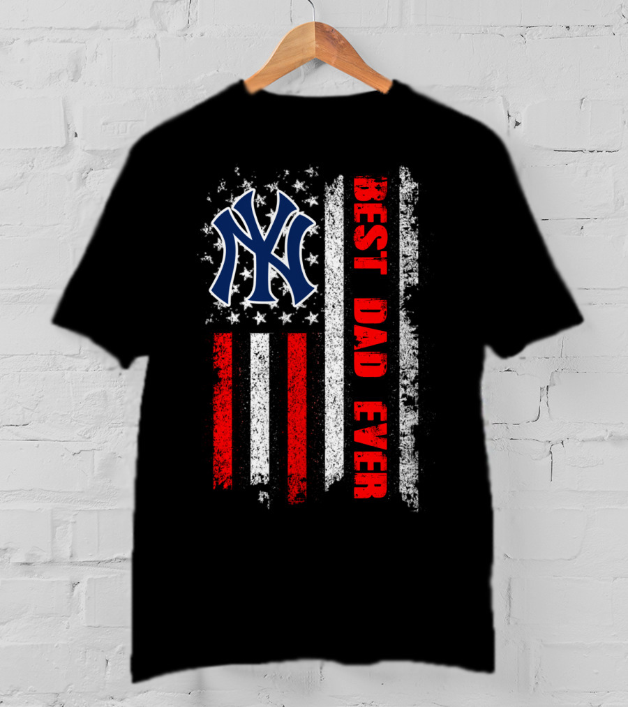 Ny Yankees Best Dad Ever American Flag Evd 105 T-Shirt