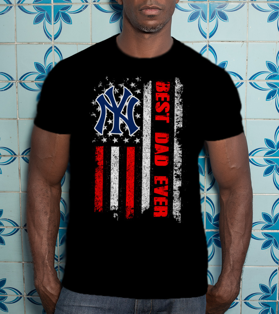 Ny Yankees Best Dad Ever American Flag Evd 105 T-Shirt