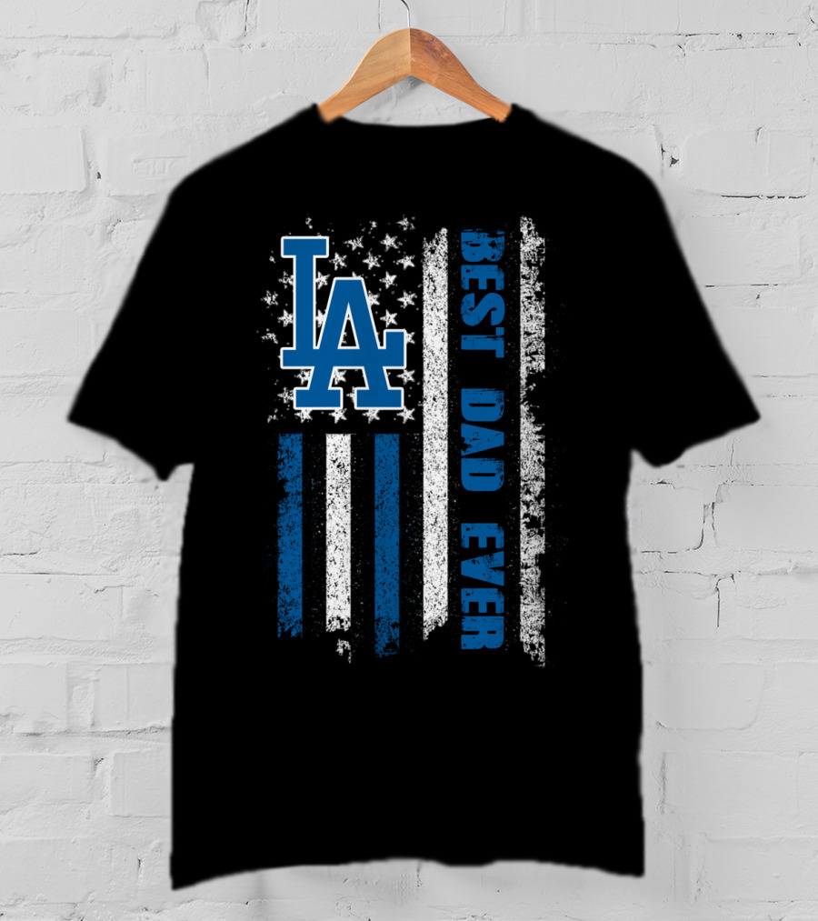 La Best Dad Ever American Flag Evd T-Shirt