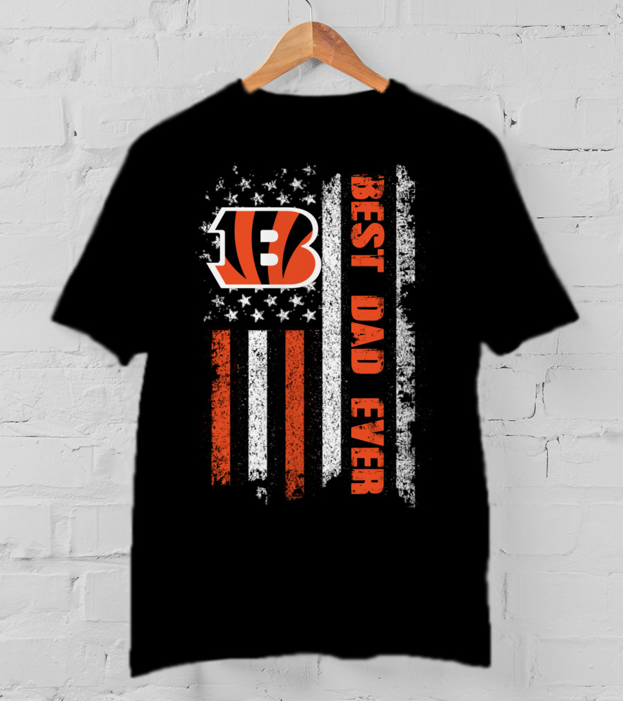Bengals Best Dad Ever American Flag Evd T-Shirt