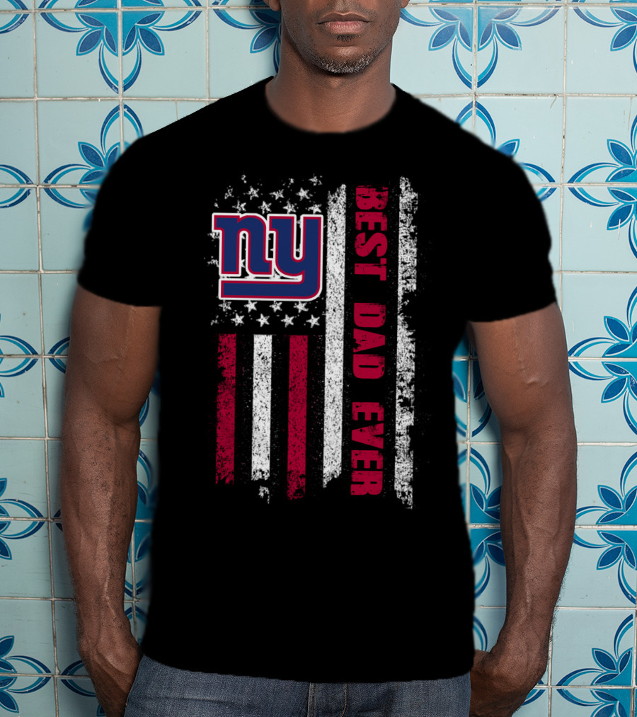 Ny Giants Best Dad Ever Stars And Stripes Evd 124 T-Shirt