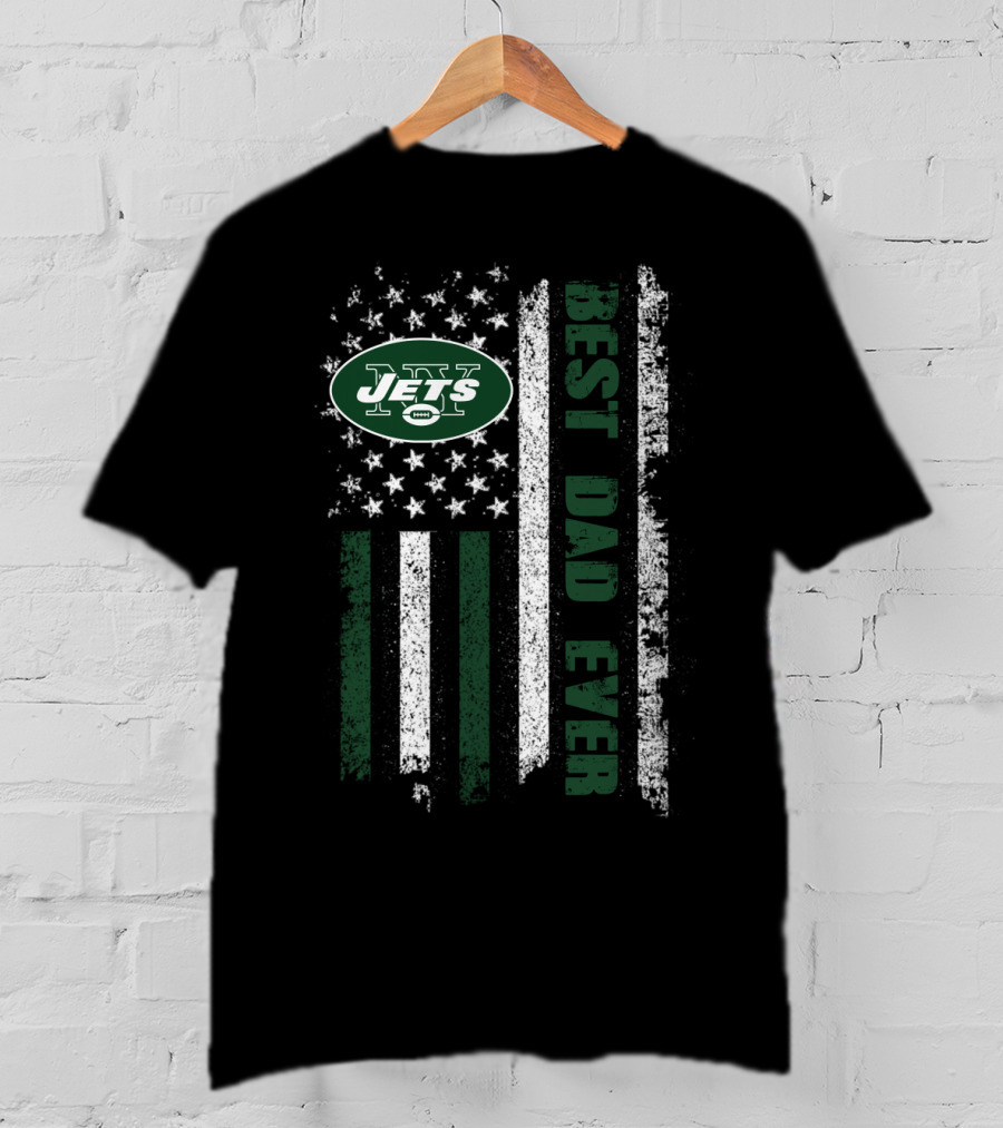 Ny Jets Best Dad Ever American Flag T-Shirt