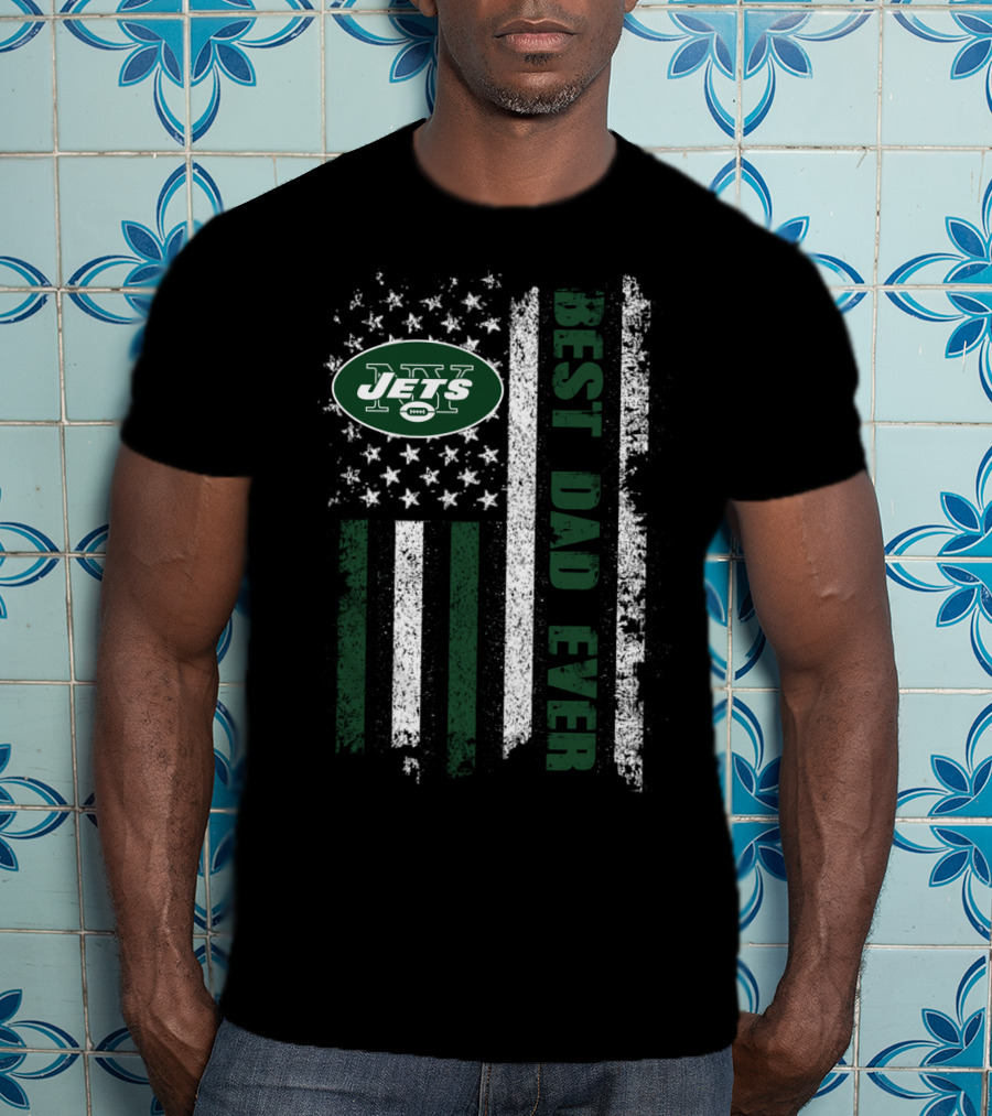 Ny Jets Best Dad Ever American Flag T-Shirt