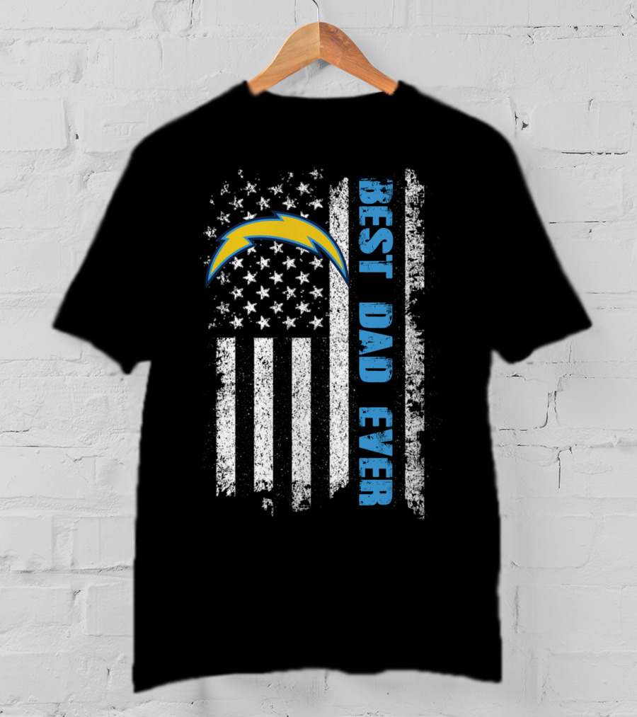 Best Dad Ever Chargers Flag T-Shirt