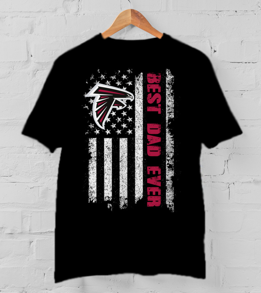 Atlanta Falcons Best Dad Ever Evd 141 American Flag T-Shirt