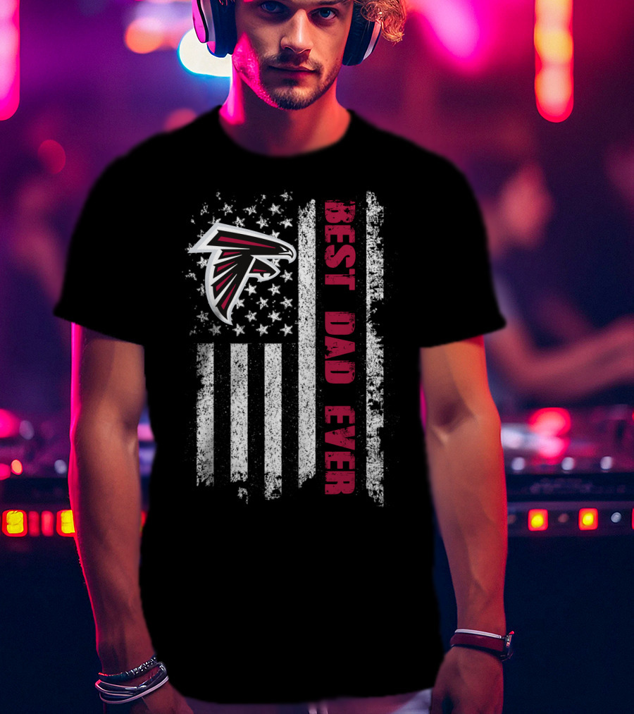 Atlanta Falcons Best Dad Ever Evd 141 American Flag T-Shirt