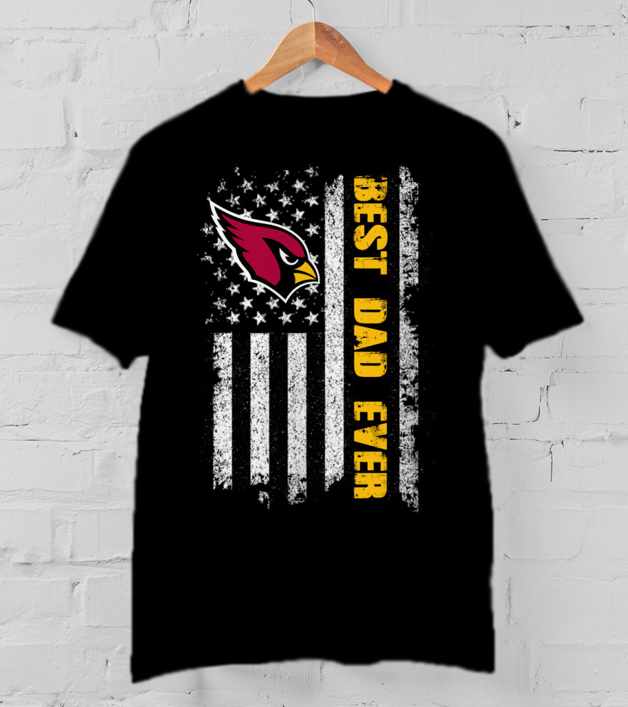 Evd 142 Best Dad Ever Arizona Cardinals American Flag T-Shirt