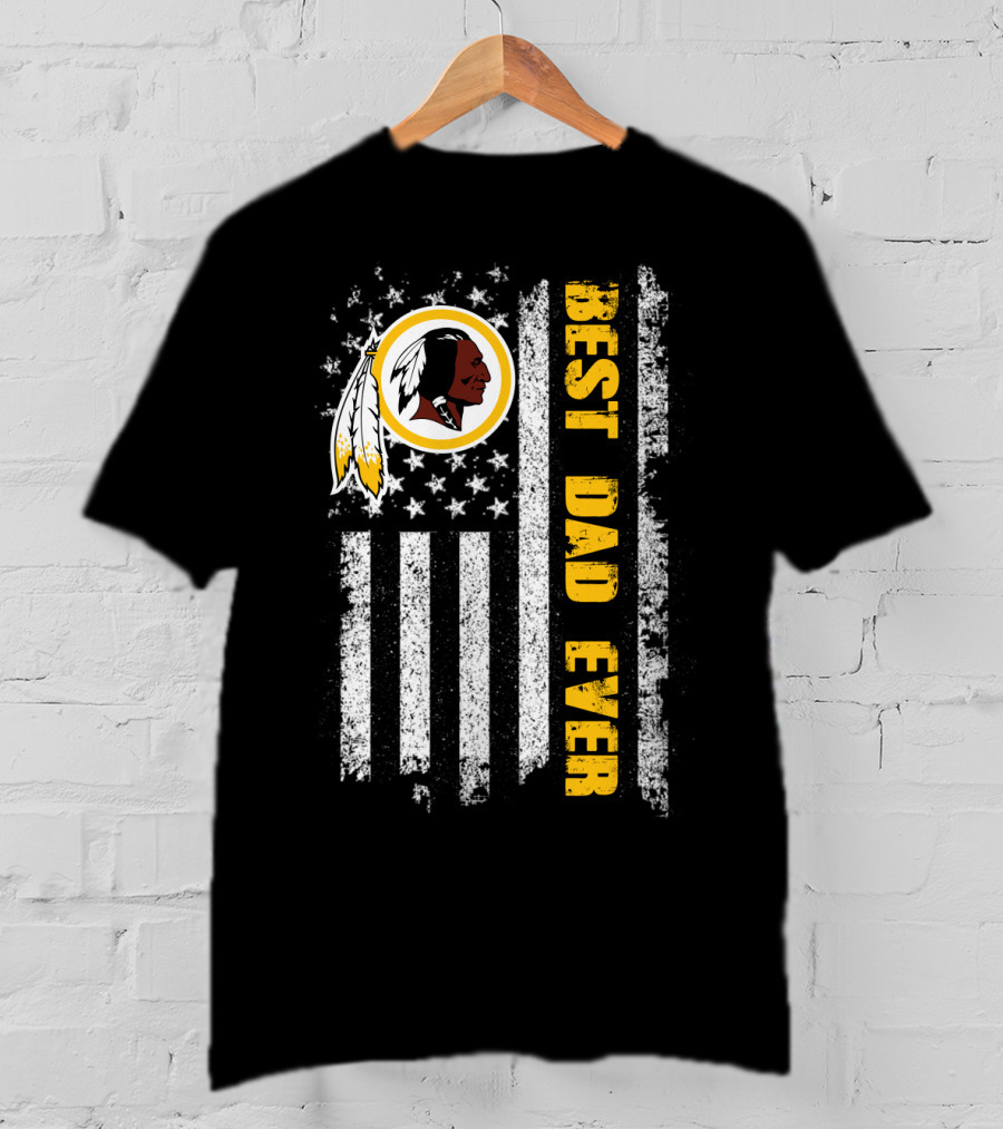 Best Dad Ever Evd 145 Washington Football Flag T-Shirt