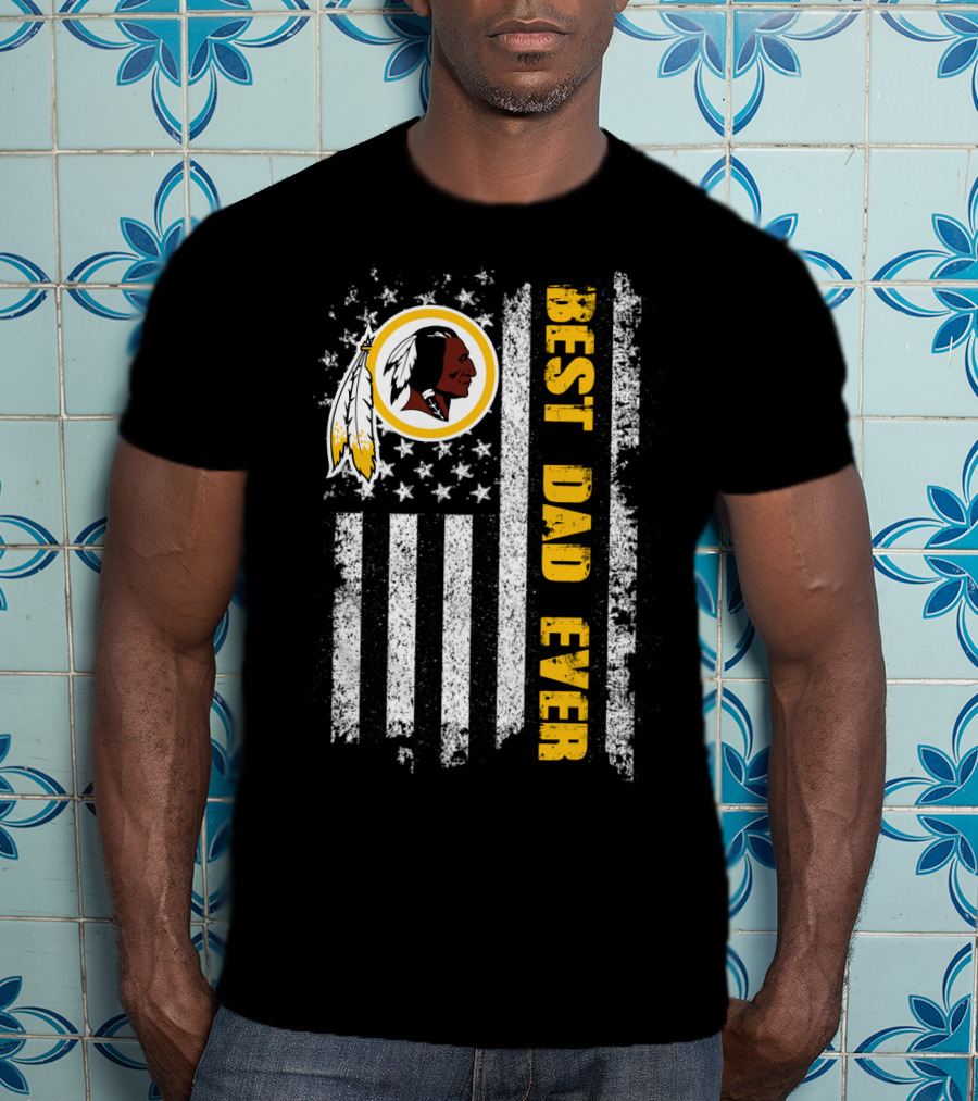 Best Dad Ever Evd 145 Washington Football Flag T-Shirt