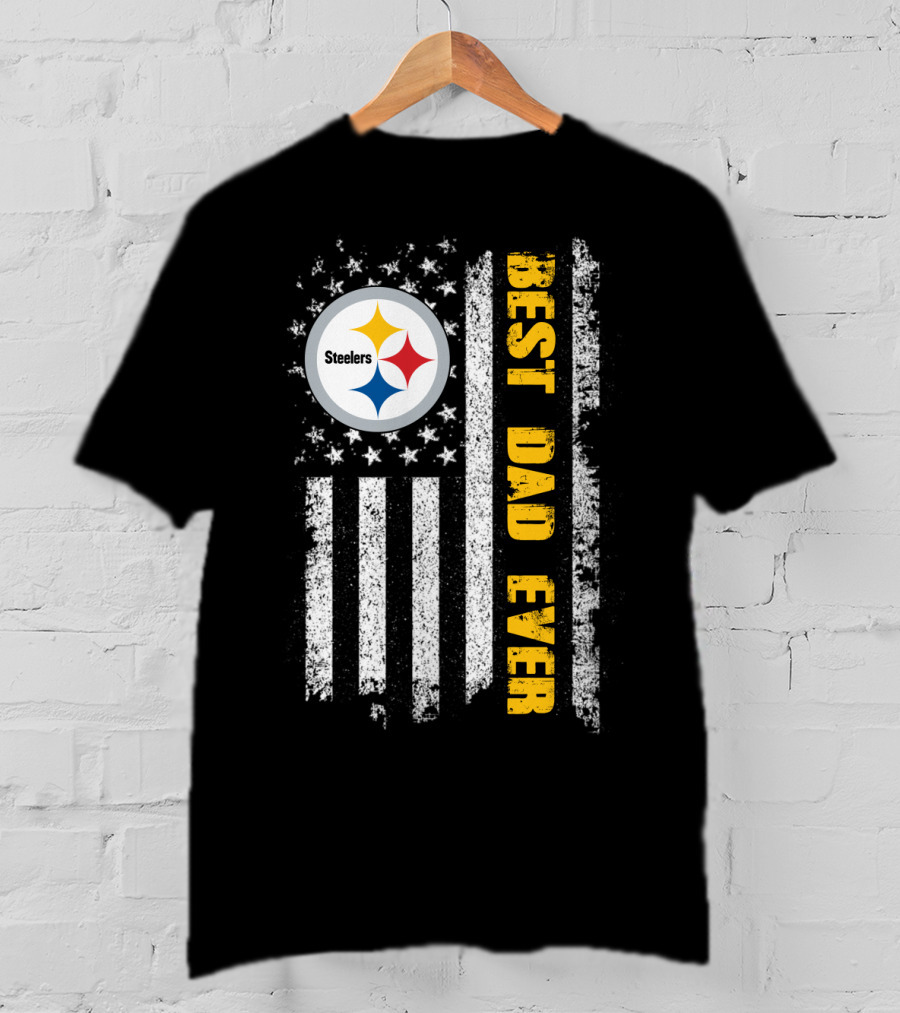 Steelers Best Dad Ever Flag T-Shirt