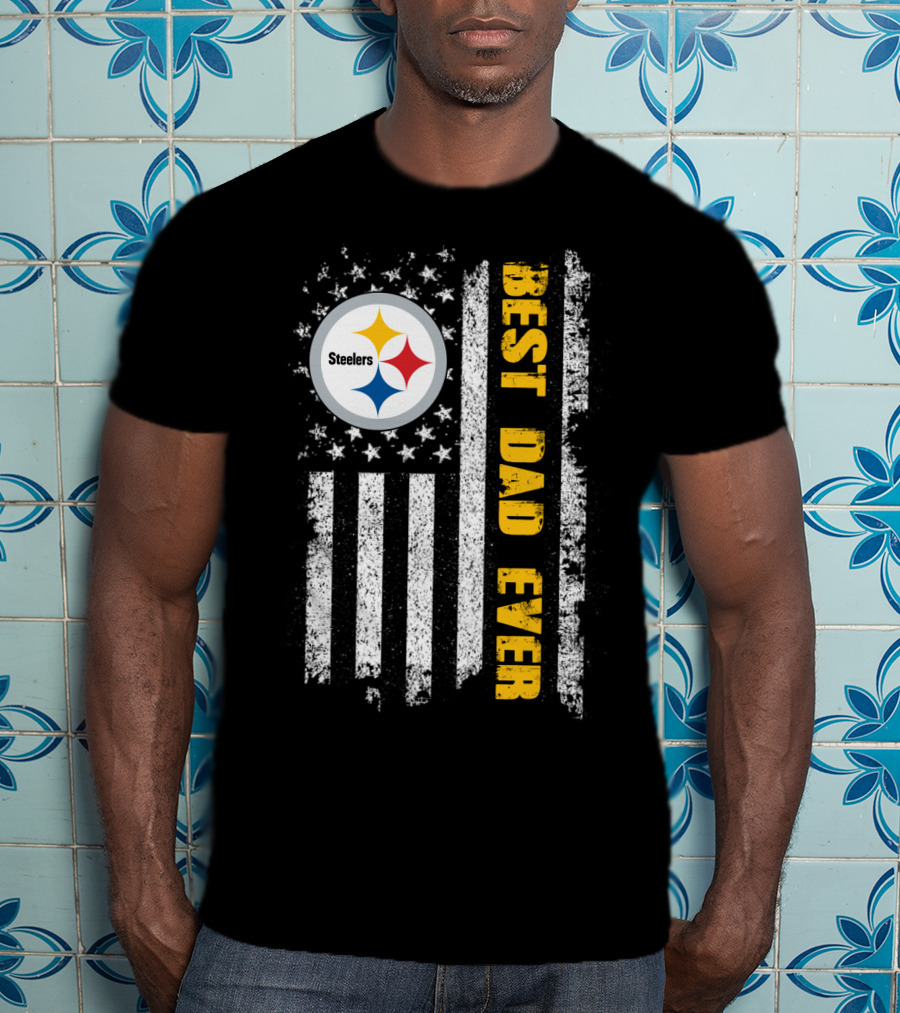 Steelers Best Dad Ever Flag T-Shirt