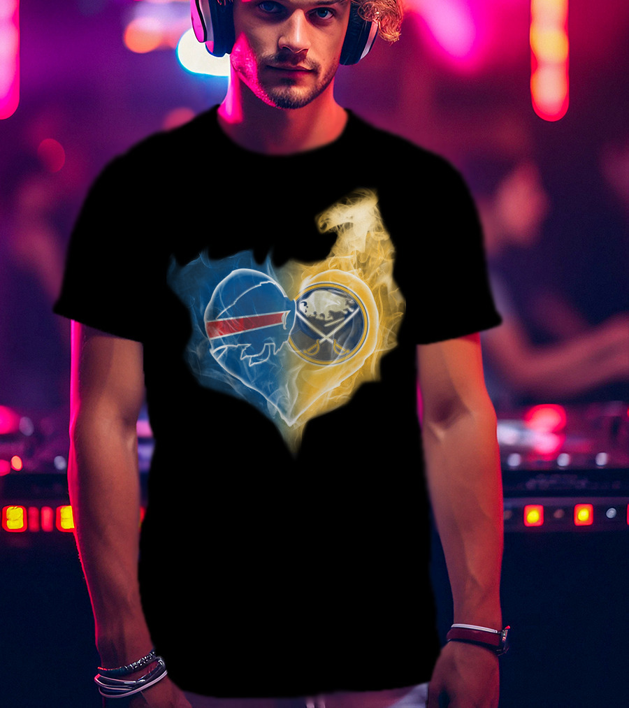 Buffalo Bills Sabres Heart Combination T-Shirt