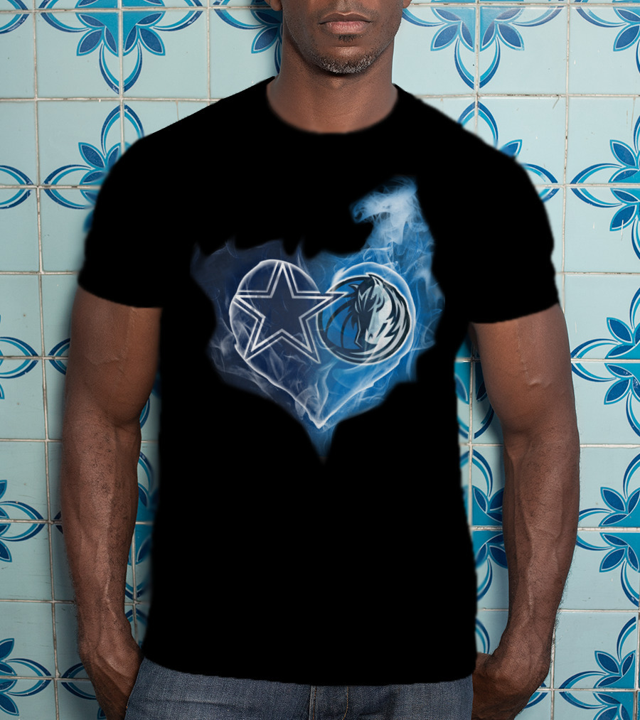 Dallas Cowboys And Dallas Mavericks Heart T-Shirt