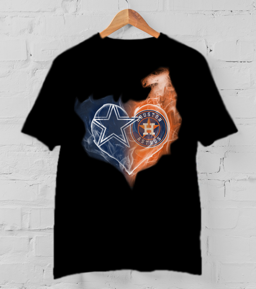 Dallas Cowboys Houston Astros Heart T-Shirt