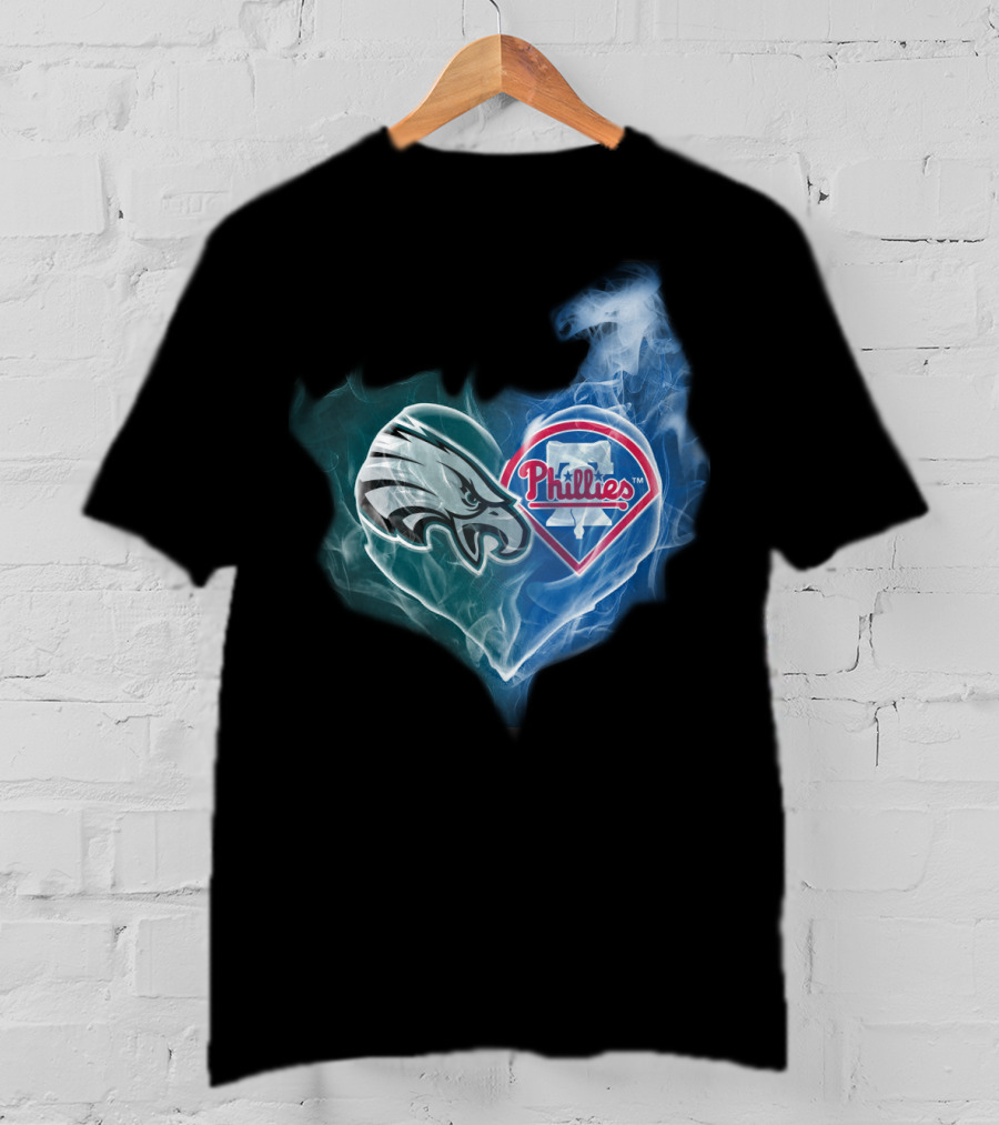 Eagles Phillies Heart Fusion T-Shirt