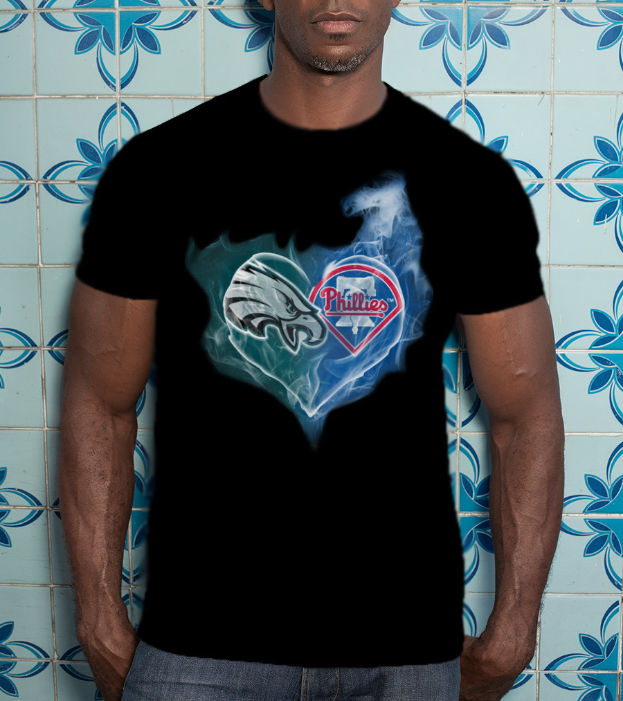 Eagles Phillies Heart Fusion T-Shirt