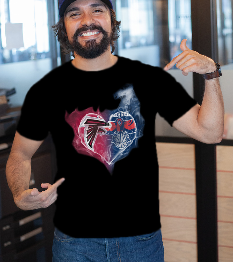 Falcons Hawks Heart Rivalry T-Shirt