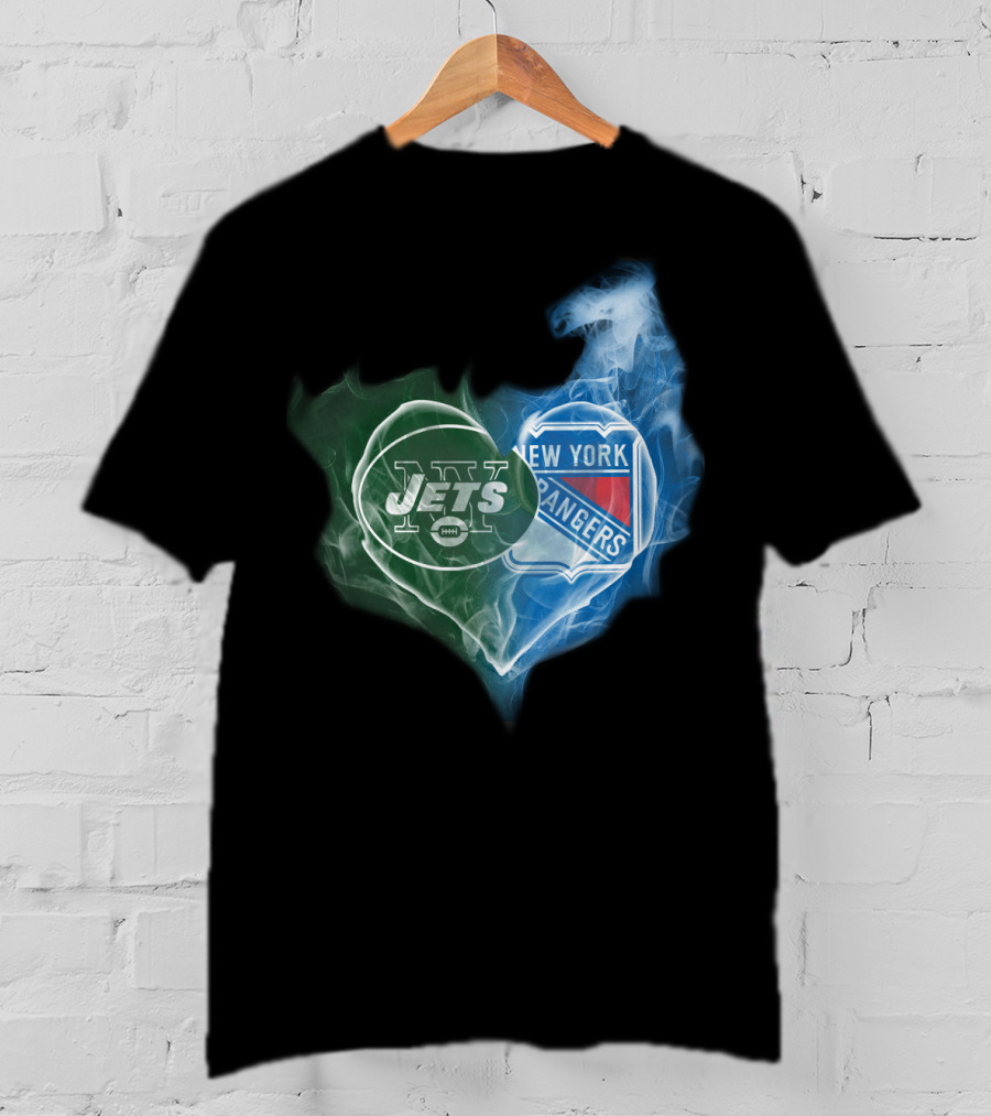 New York Jets Rangers Heart Fusion T-Shirt