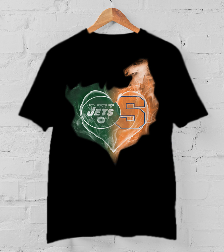 New York Jets Syracuse Orange Heart T-Shirt