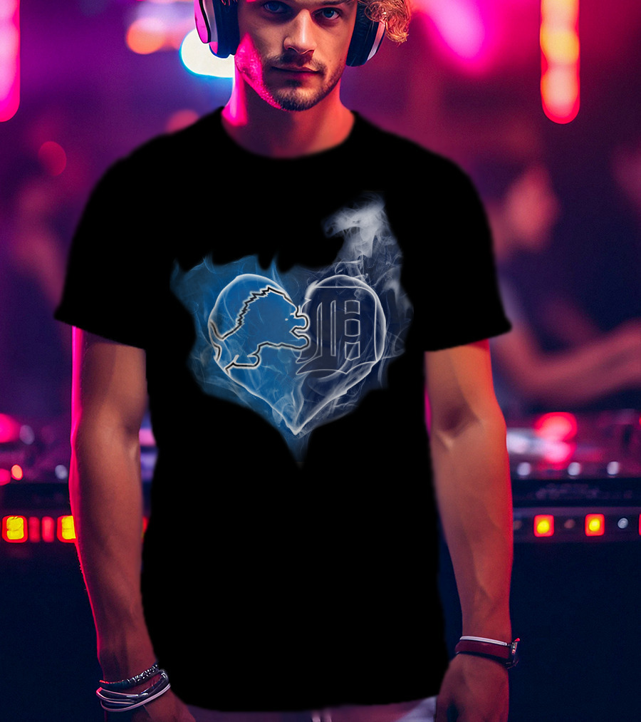 Detroit Lions And Tigers Heart T-Shirt