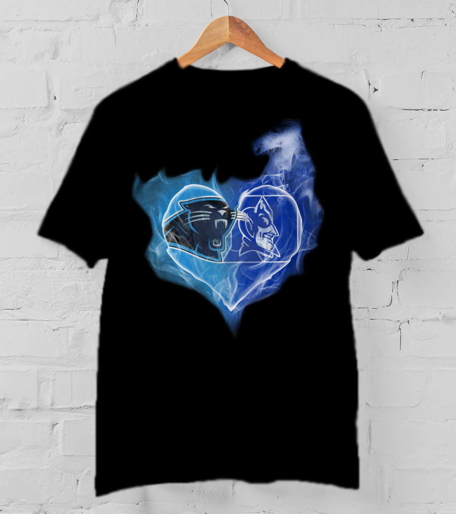Panthers Blue Devils Heart T-Shirt