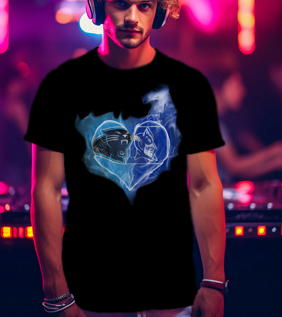 Panthers Blue Devils Heart T-Shirt