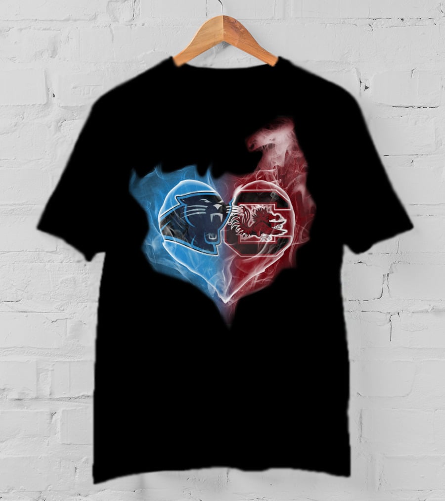 Carolina Panthers South Carolina Gamecocks Heart T-Shirt