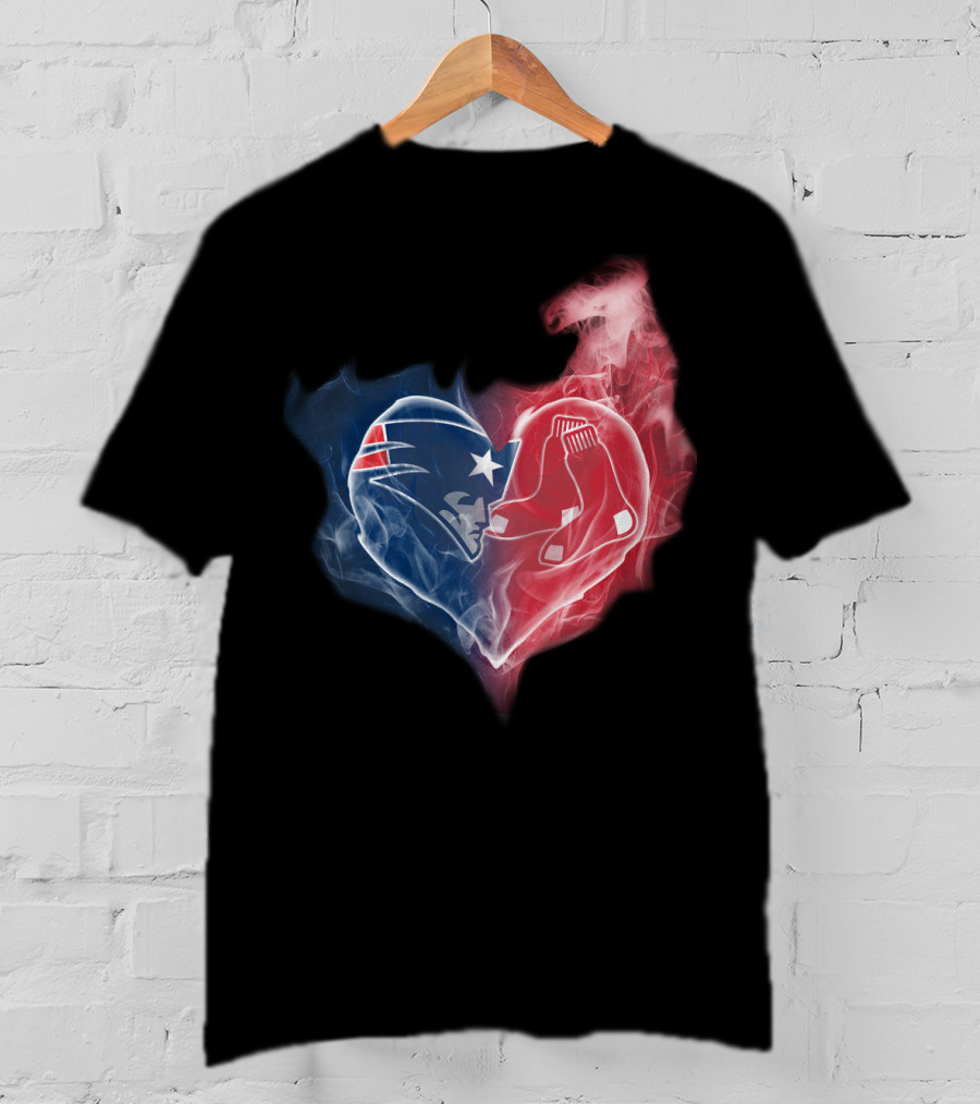 Patriots Red Sox Heart Fusion T-Shirt