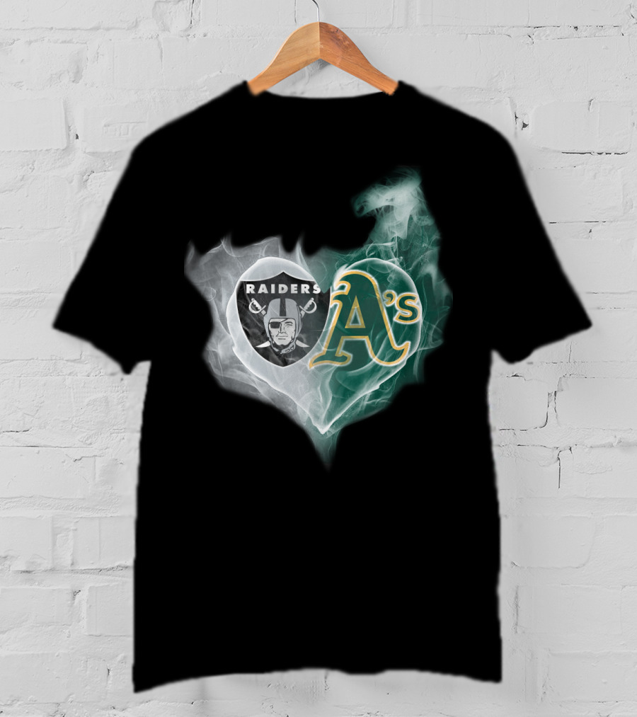 Raiders A's Heart Smoke Fusion T-Shirt