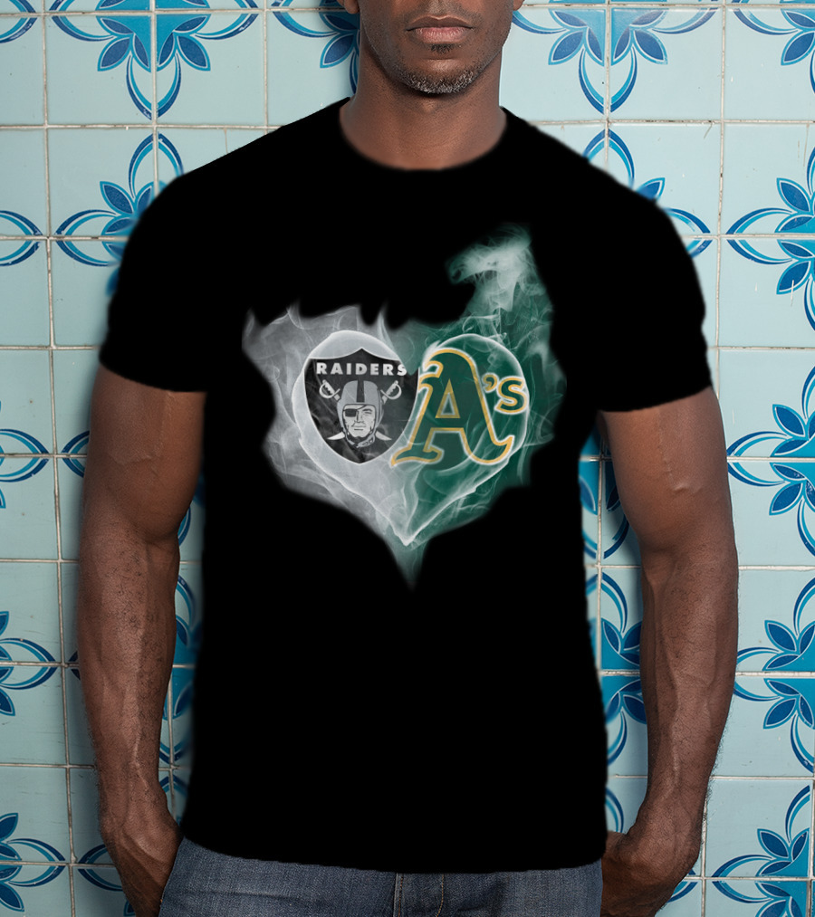 Raiders A's Heart Smoke Fusion T-Shirt