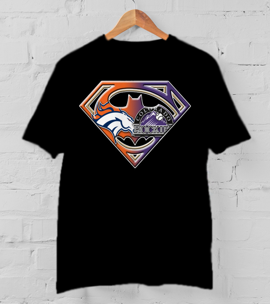 Denver Broncos Colorado Rockies Super Logo Fusion T-Shirt
