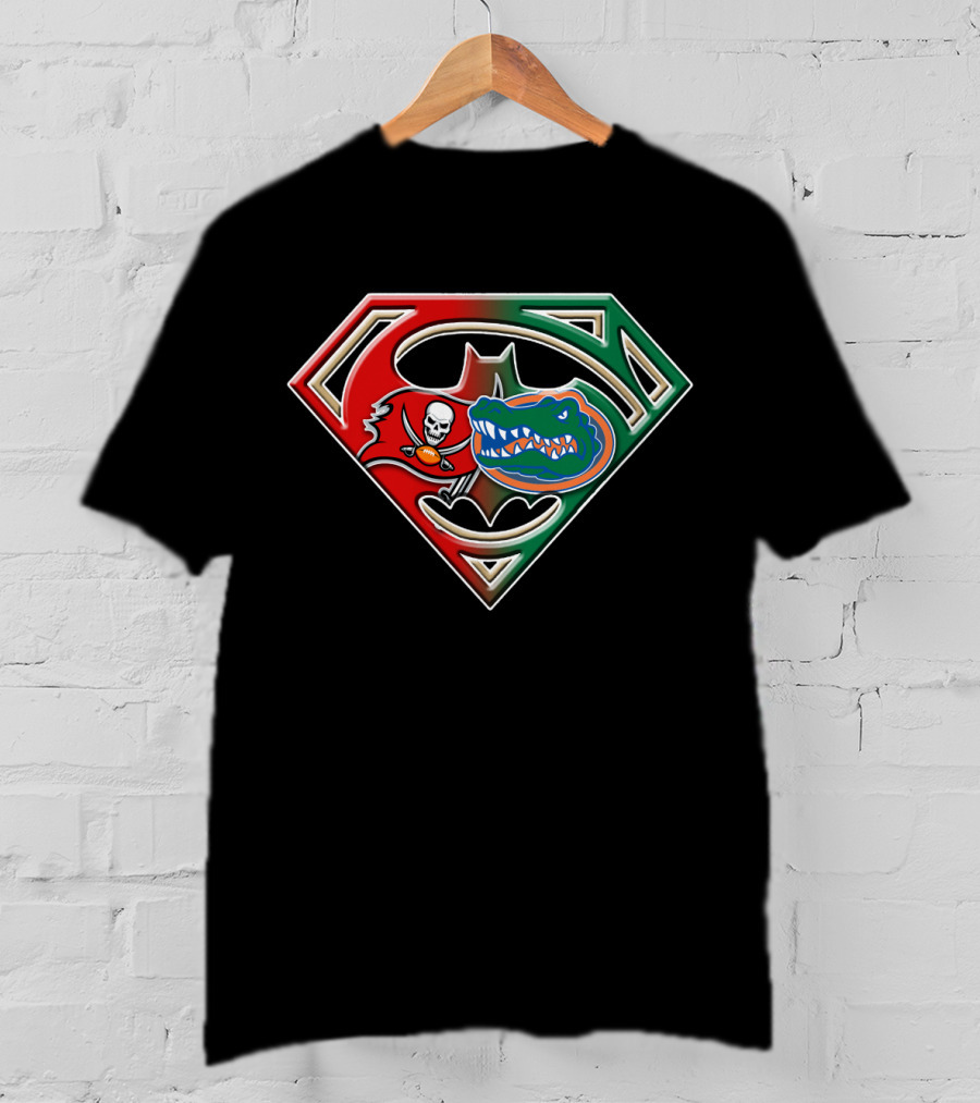 Superman Batman Tampa Bay Buccaneers Florida Gators 024 T-Shirt