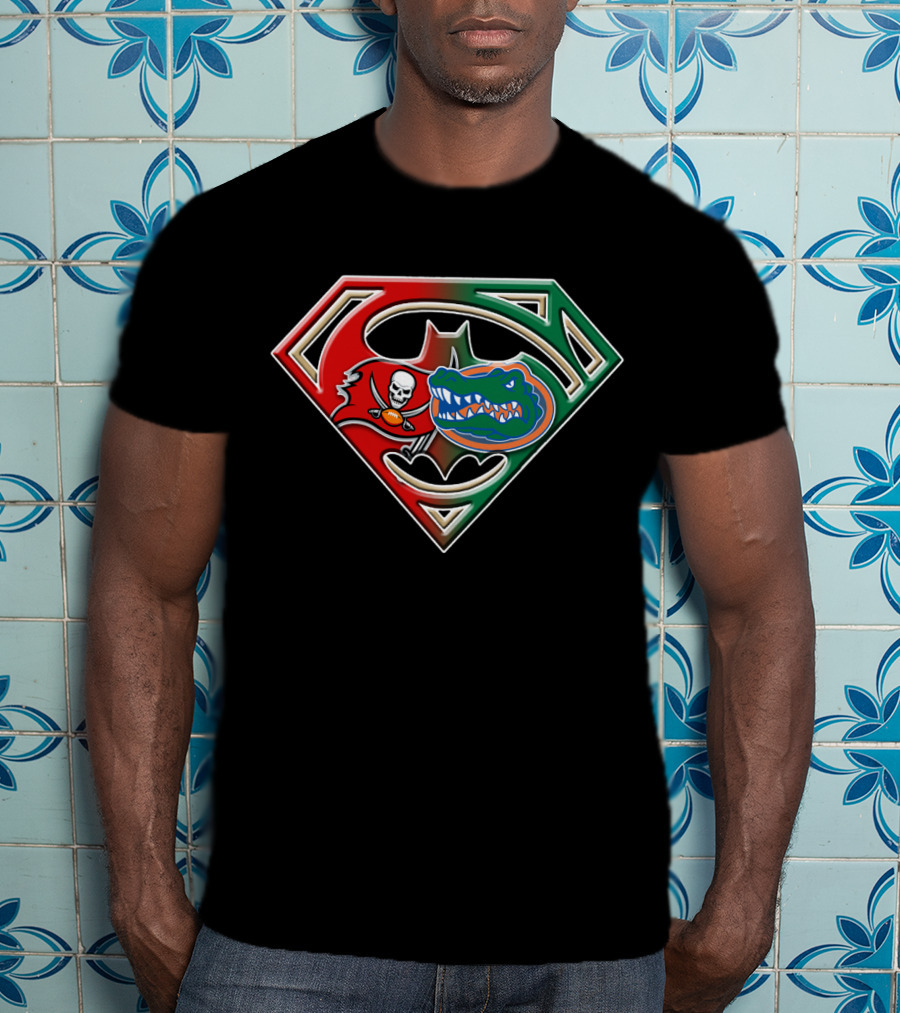 Superman Batman Tampa Bay Buccaneers Florida Gators 024 T-Shirt