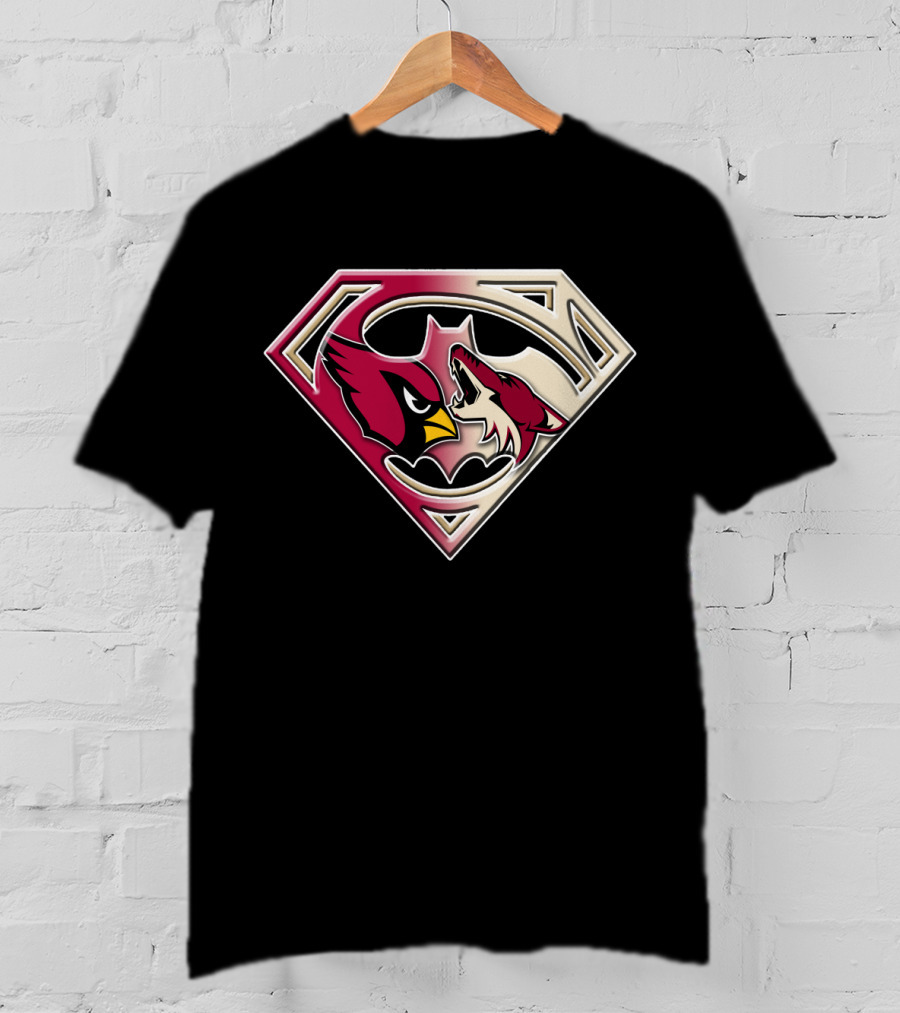 Arizona Cardinals Coyotes Superman Logo Mashup T-Shirt