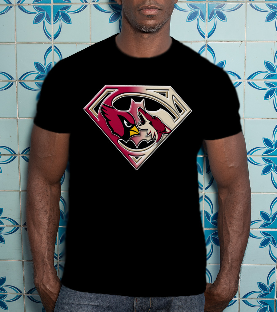 Arizona Cardinals Coyotes Superman Logo Mashup T-Shirt