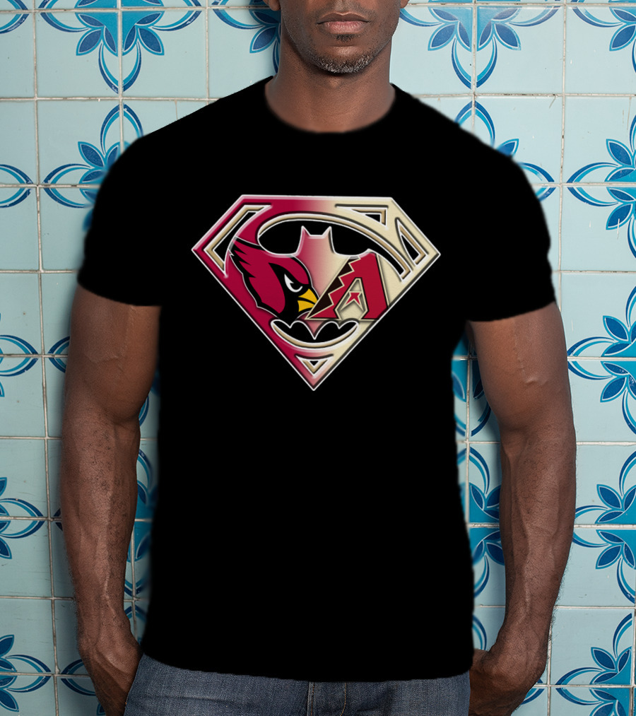 Arizona Cardinals Diamondbacks Superman Logo Fusion T-Shirt