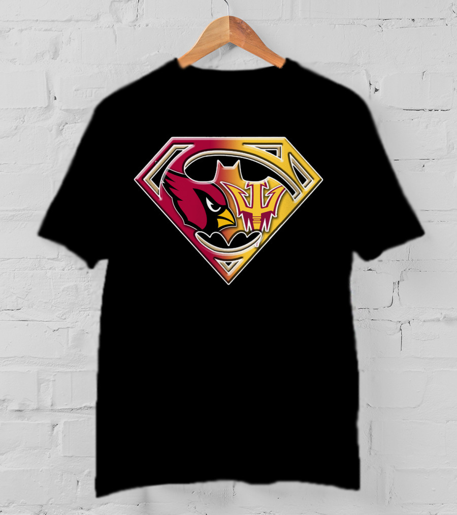 Arizona Cardinals Asu Sun Devils Superman Logo Fusion Bat 030 T-Shirt