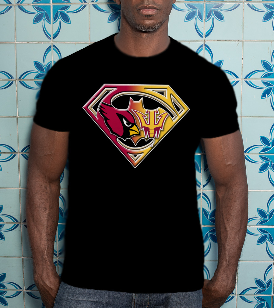 Arizona Cardinals Asu Sun Devils Superman Logo Fusion Bat 030 T-Shirt