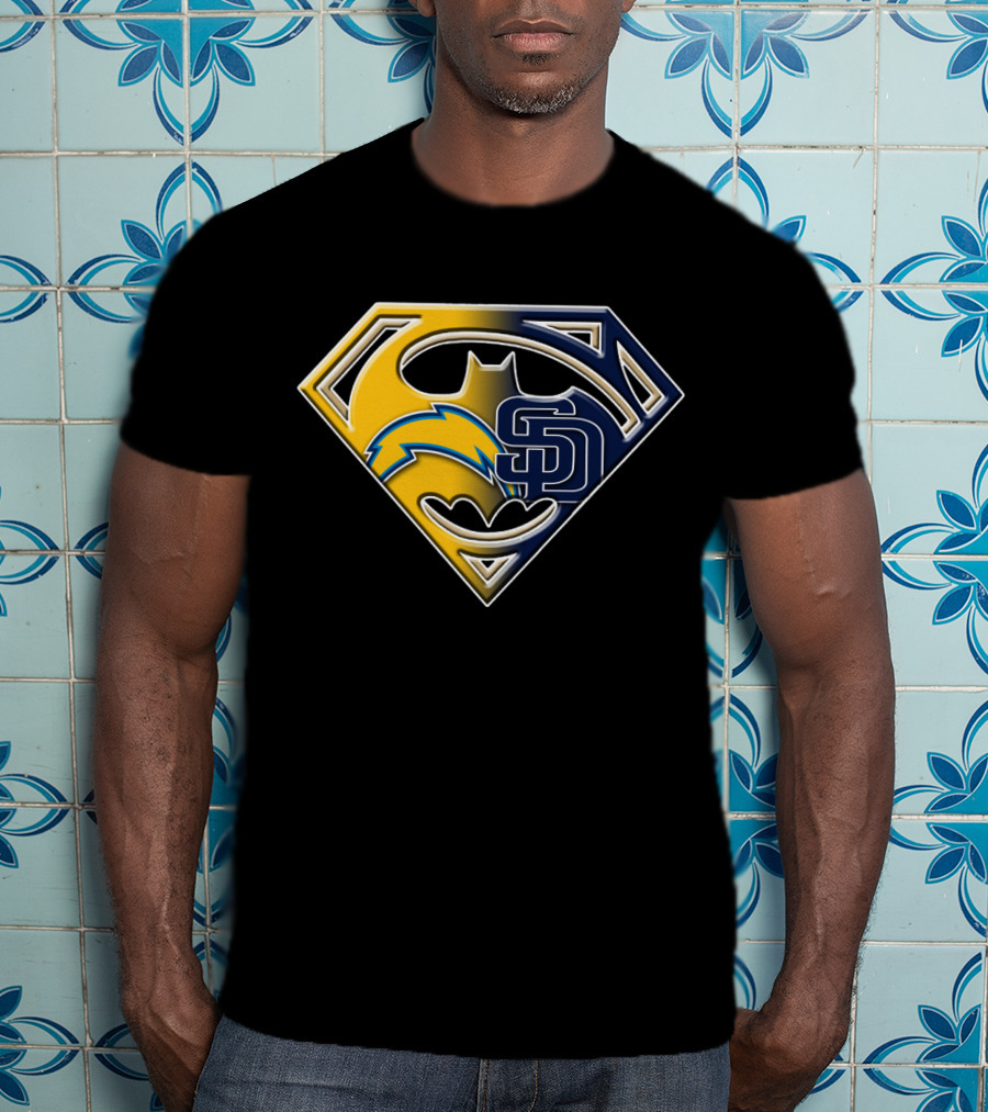 San Diego Chargers Padres Superman Batman T-Shirt