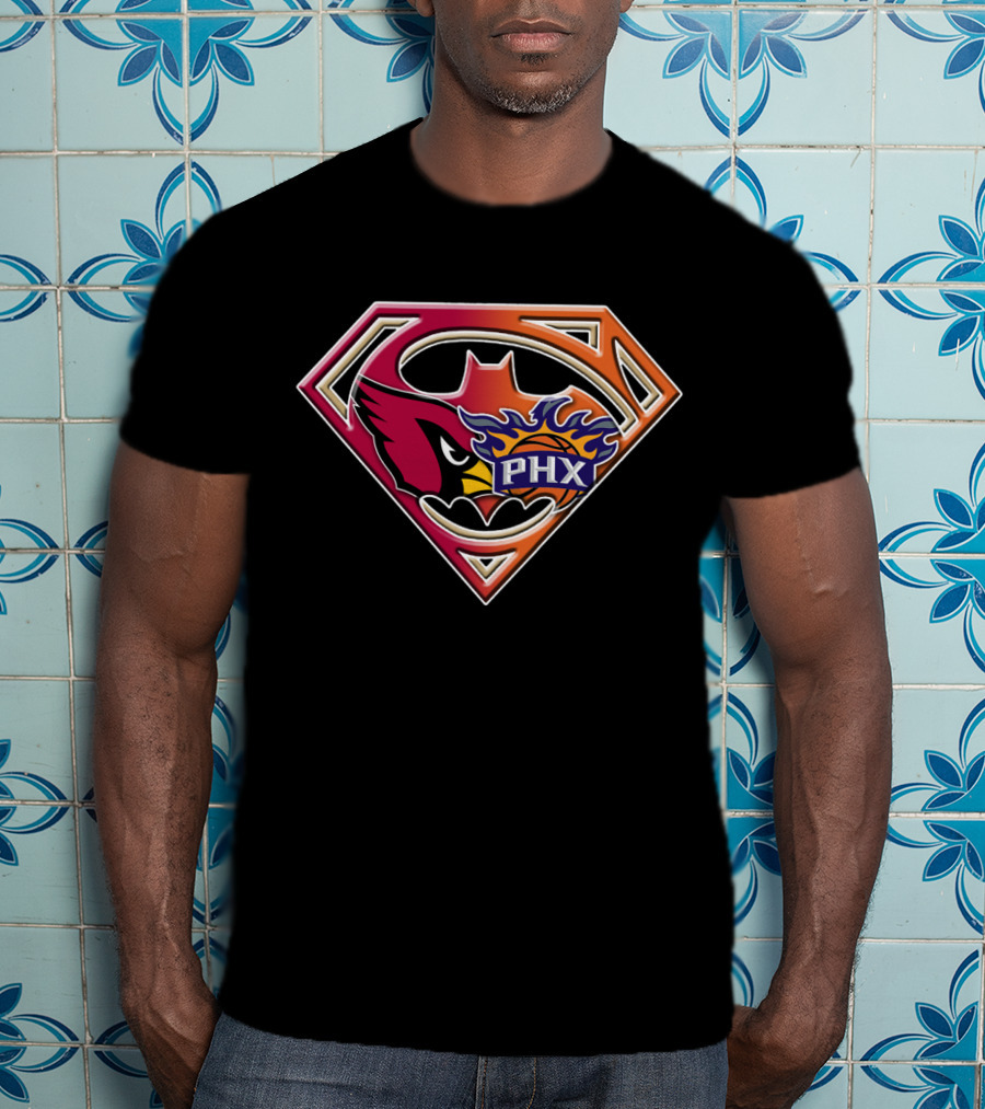 Phoenix Suns Cardinals Superman Logo Fusion T-Shirt