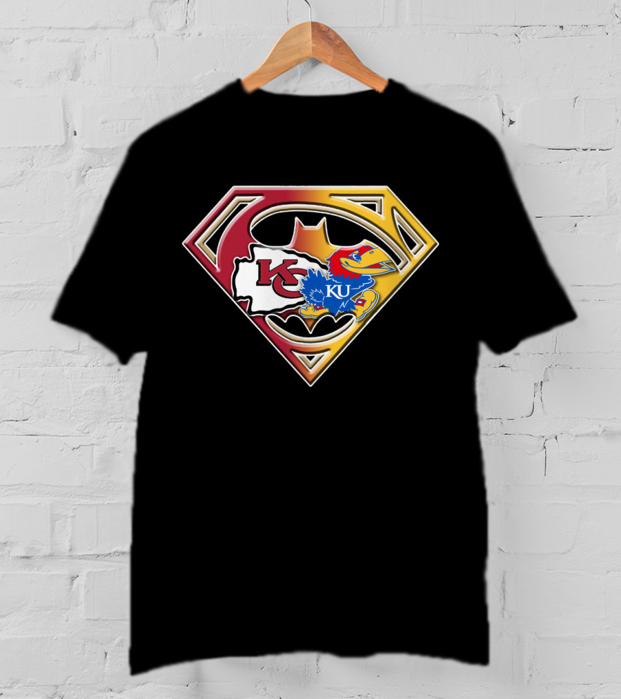 Kansas City Chiefs Kc Ku Jayhawks Superman T-Shirt