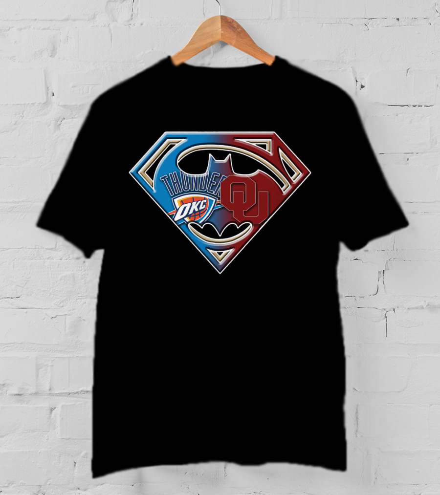 Thunder Okc Ou Superman Batman T-Shirt