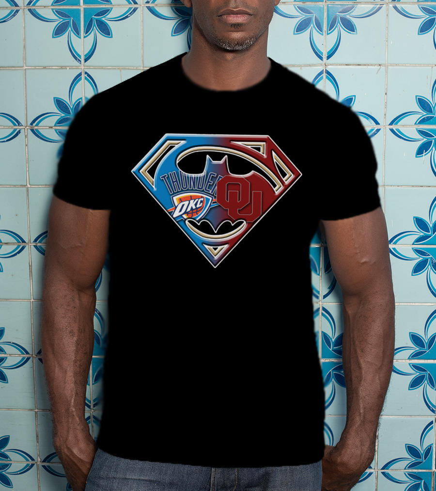 Thunder Okc Ou Superman Batman T-Shirt