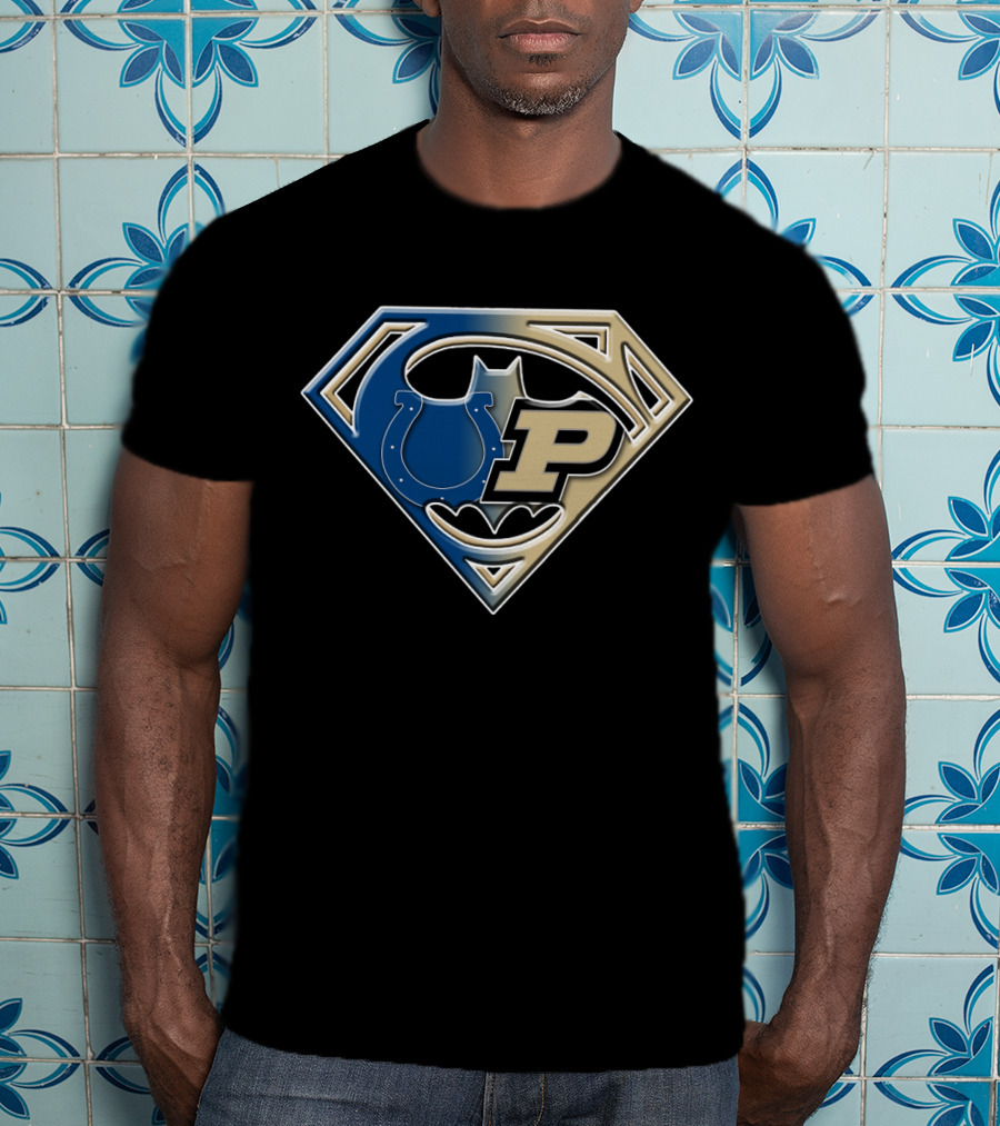 Indianapolis Colts Purdue Batman Superman Logo Bat 045 T-Shirt