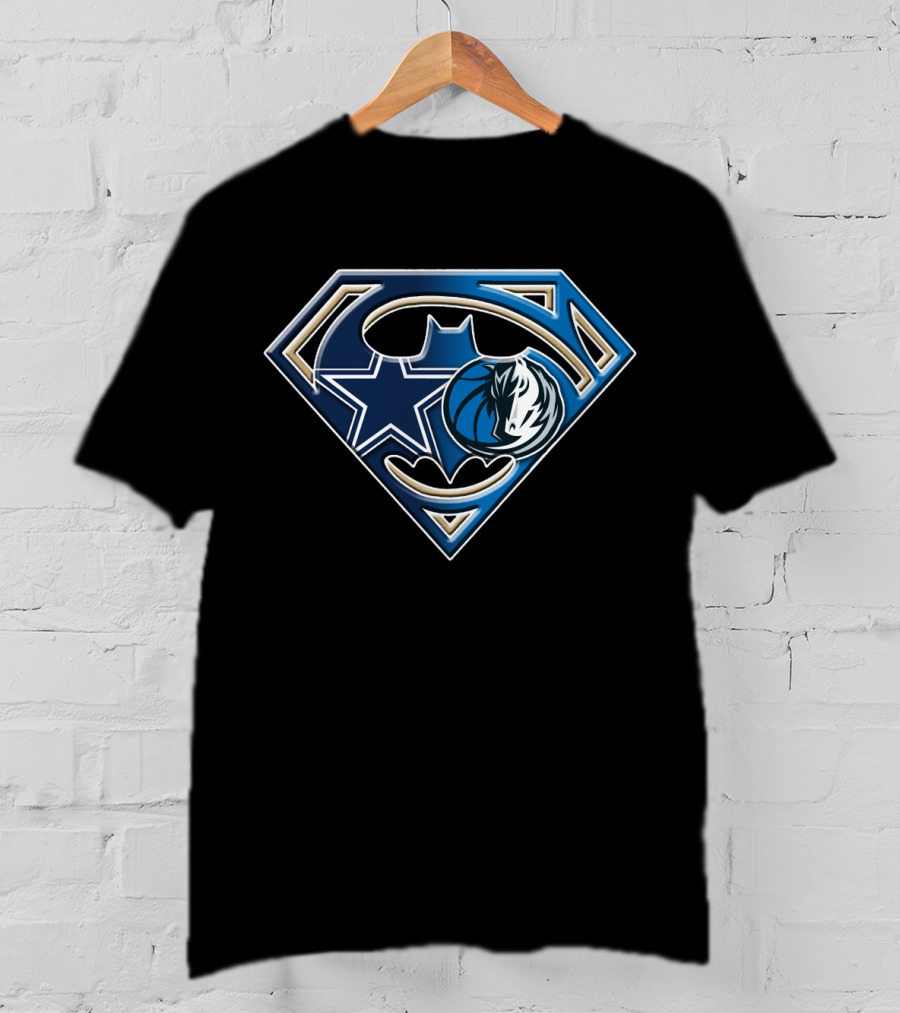 Dallas Cowboys Mavericks Batman Superman Emblem Bat 046 T-Shirt