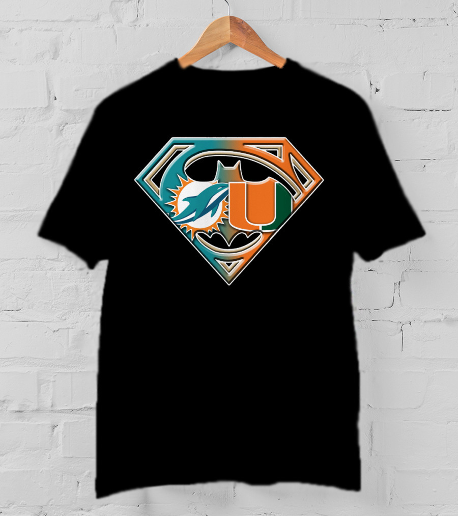Superman Miami Dolphins University Batman Logo Bat 054 T-Shirt