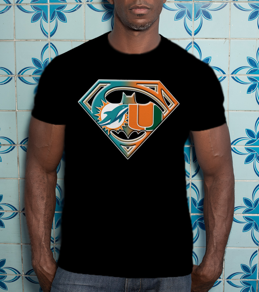 Superman Miami Dolphins University Batman Logo Bat 054 T-Shirt